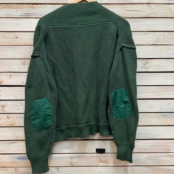 Women's Green Cardigan Sweater - Picture 5 of 10